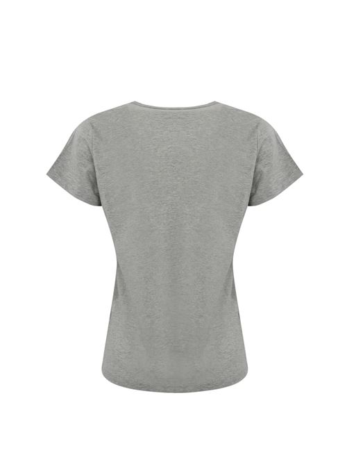 T-shirt con ricamo gioiello Turbato in cotone grigio PINKO | 100372 A24EI42